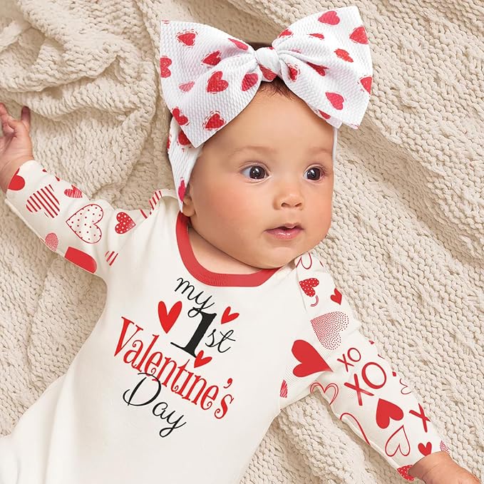 YanJie Baby Headbands Red Newborn Headbands Heart Light Bow Pink Baby Girls Bows Nylon Headband Baby Hair Accessories Infant Dress Up Gift