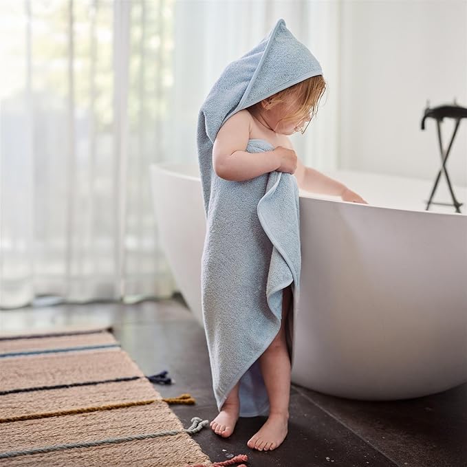 Baby Hooded Towel – Organic Cotton Baby Bath Towels – Baby Towels, Baby Bath Towels for Baby Boy, Baby Girl, 32" x 32" Super-Soft and Absorbent Baby Towels for Newborn (Baby Blue)