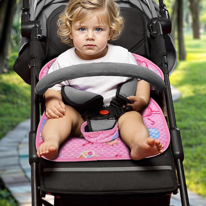Babenest Car Seat Potty Protector Cover -Waterproof Carseat Training Liner for Baby &Toddler Shower Gift, Dry Piddle Pee Pad with Fun Designs for Strollers & Infant Car Seats (2pcs Pink)