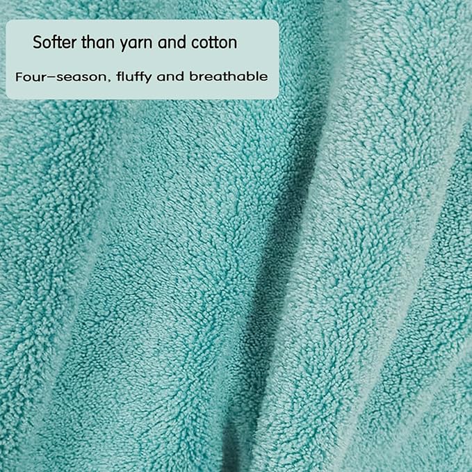 Toddler Bath Towel Baby Towels with Hood 27.5"X55" Ultra Absorbent Soft Bathrobe Blanket Kids Shower Towel for Girls and Boys(Greenish-Blue)