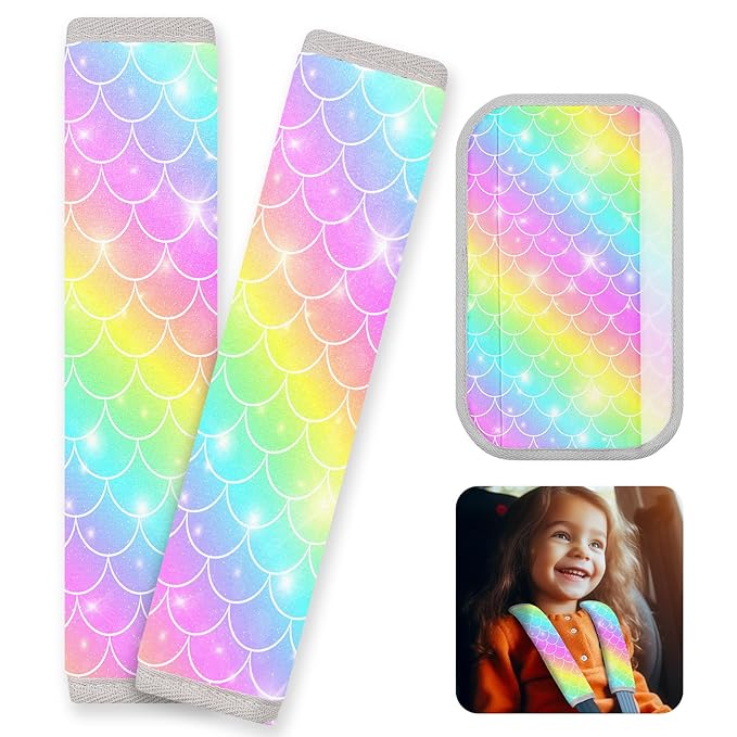Seat Belt Cover Pad for Baby, Soft Seatbelt Cushion Covers for Kids 2Pcs Car Seat Strap Shoulder Pads for All Car Seats, Stroller, High Chair