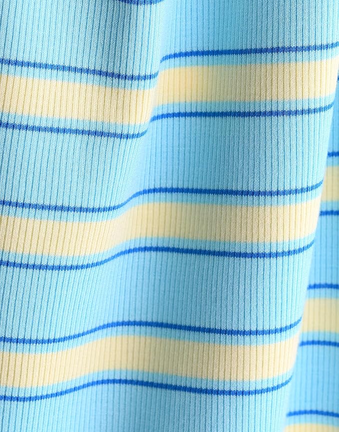 moimoln Stripe Pajamas Set 12M-8Y Ribbed Unisex Baby & Toddler, Soft Viscose, Snug-Fit, Everyday Sleepwear