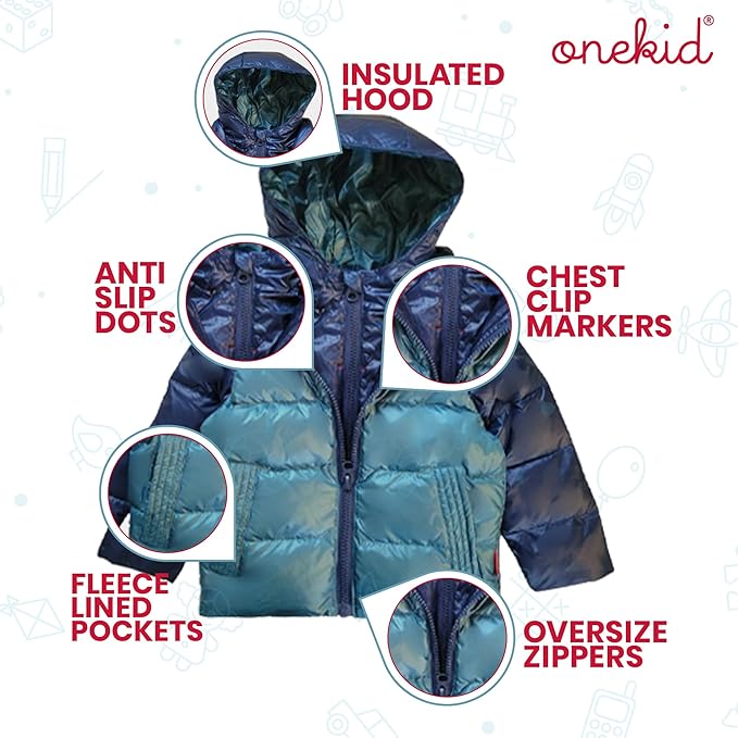 ONE KID The Road Coat Down | Car Seat Safe Winter Jacket | Crash Tested | Unisex | 12 Months-8 Years