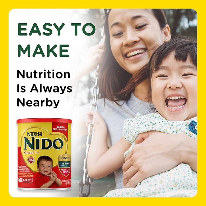 NESTLE NIDO Kinder 1+ Powdered Milk Beverage, 1.76 lb. Canister (Pack of 2)
