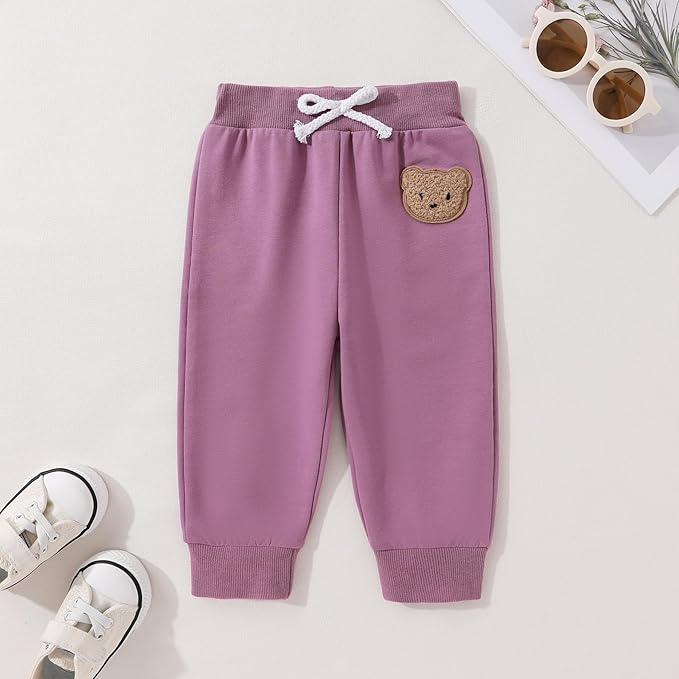 Fall Outfit for Toddler Boy Girl Long Sleeve Bear Sweatshirt Pant Sets Winter Pullover Clothes