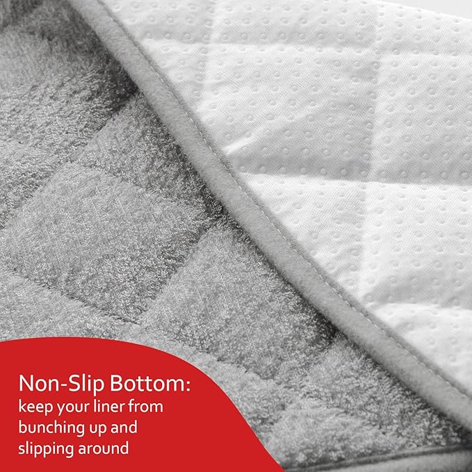 Quilted Thicker Changing Pad Liner 3 Pack Waterproof, Fit for Changing Table Liners are Warm On a Baby's Back Non-Slip Design Reusable Pads Machine Washable, Grey