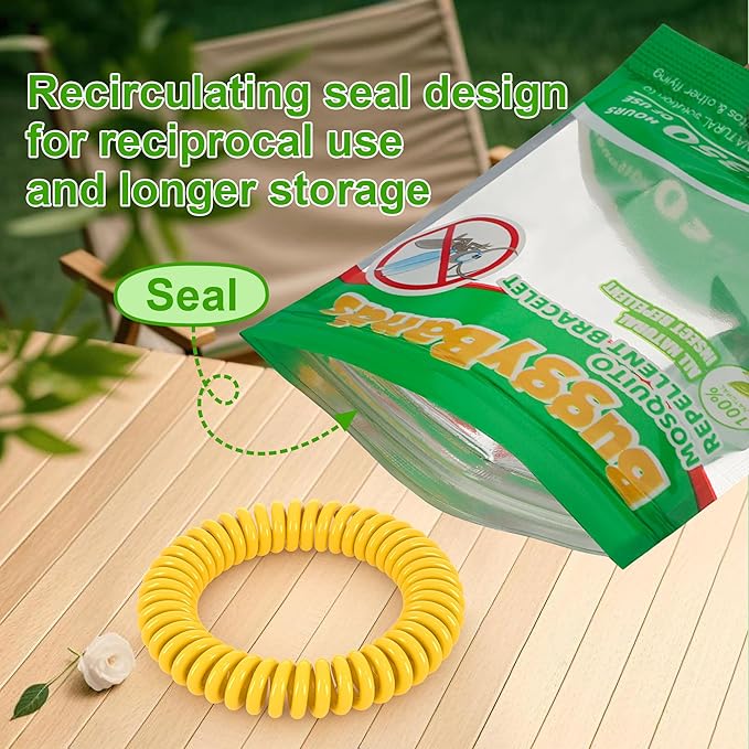 12 Pack Mosquito Repellent Bracelets for Adults & Kids, Individually Wrapped, DEET Free, Natural and Waterproof Band