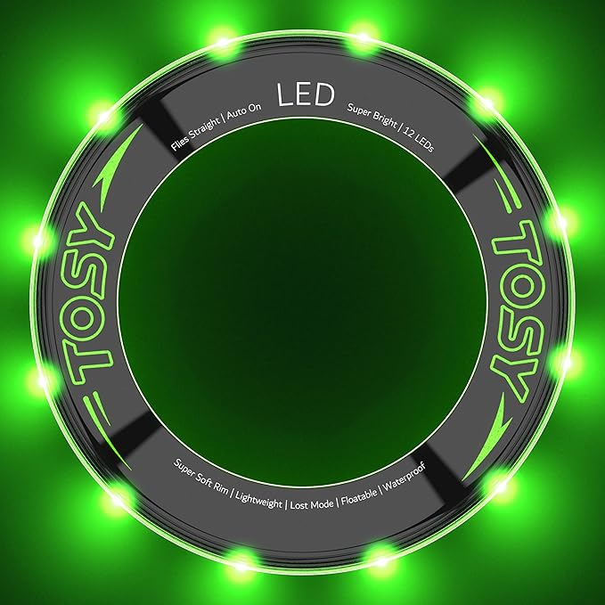 TOSY Flying Ring - 36 RGB Multicolor or 12 Monocolor LEDs, Super Bright, Lost Mode, Auto Light Up, Valentine Easter Gift for Kid/Teen/Boy/Girl, Safe, Waterproof, Pool/Beach/Camping Toy