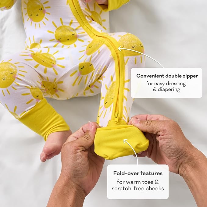Little Sleepies Pajamas for Baby Boys & Girls, Viscose from Bamboo Baby Pajamas, Preemie & Newborn Sleepers, 2-Way Zipper PJs