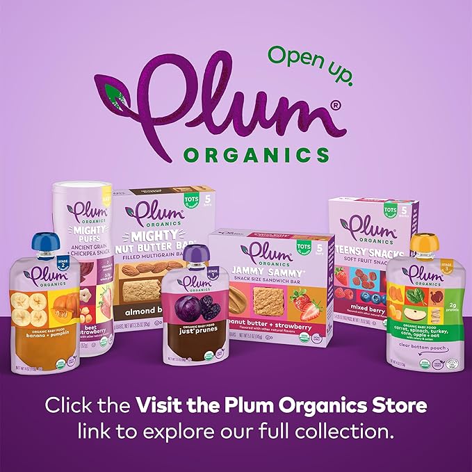 Plum Organics Stage 3 Organic Baby Food - Carrot, Sweet Potato, Corn, Pea, and Chicken - 4 oz Pouch (Pack of 12) - Organic Baby Food Pouch
