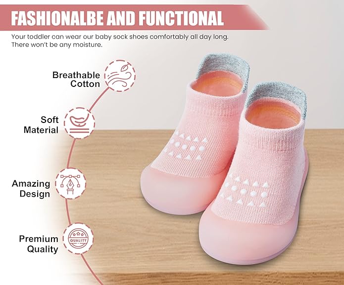 Baby Sock Shoes Boys Girls First Walking Shoes Non-Slip Slippers Soft Sole Sneakers Toddler Infant Babygirl