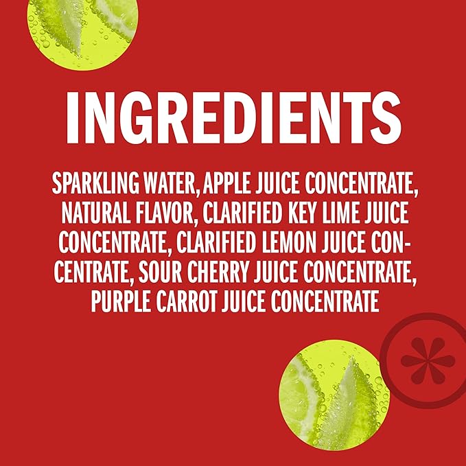 Izze Cherry Lime Straight Beverages, 8.4 FL Oz, (Pack of 48)