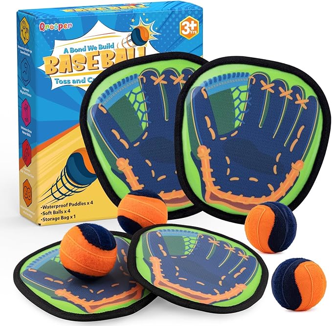 Toss and Catch Ball Game Kids Toys for 3 4 5 6 7 8 Year Old Boys Girls Birthday Gift, Valentines Day Gifts Outdoor Games Yard Play Beach Pool Toys for Kids Ages 4-8 8-12 Toddler Baseball Glove