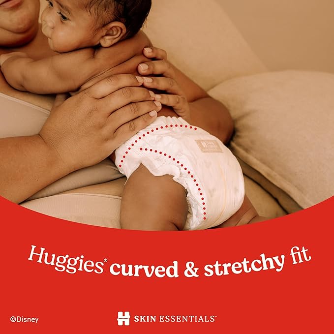 Huggies Size 5 Diapers, Skin Essentials Baby Diapers, Size 5 (27+ lbs), 132 Count (2 Packs of 66), Packaging May Vary