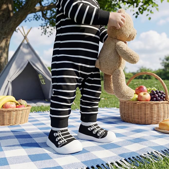 STQ Baby Socks Shoes Toddler Wide Toe Box Non-Slip Slippers Infant Walking Shoe Soft Baby Boys Girls Lightweight Sneakers