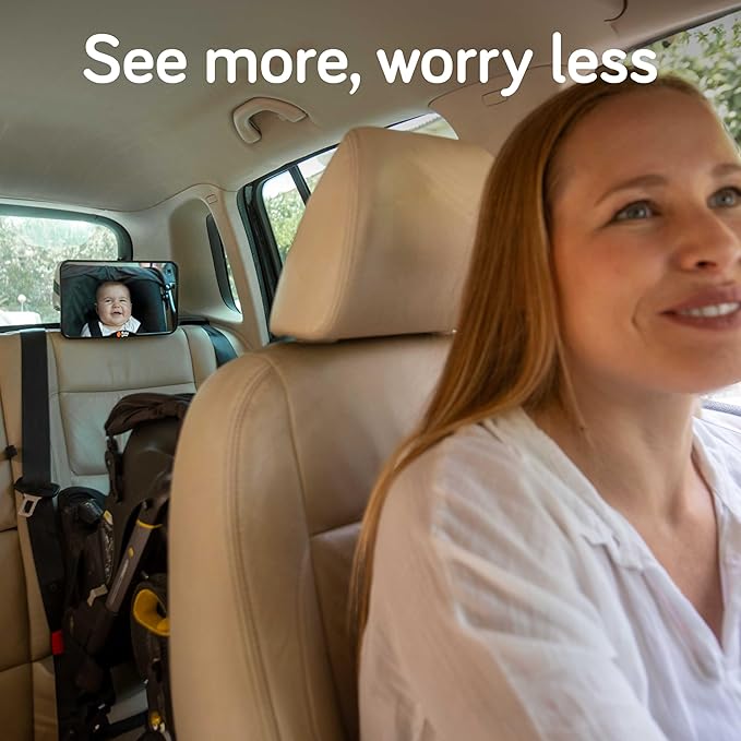 Baby Uma Baby Car Mirror – Shatterproof Backseat Accessory for Rear Facing Infant, Clear Wide View Design for Safe Travel Monitoring