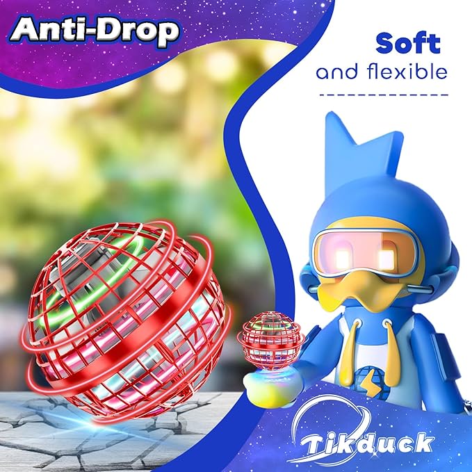 Tikduck Flying Orb Ball 2026 Toys Soaring Hover Boomerang Spinner Hand Controlled Mini Drone Cosmic Globe Spinning Kids Outdoor Fly Toy Birthday Gift Cool Stuff for Boys Girls 6 7 8 9 10+ Year Old