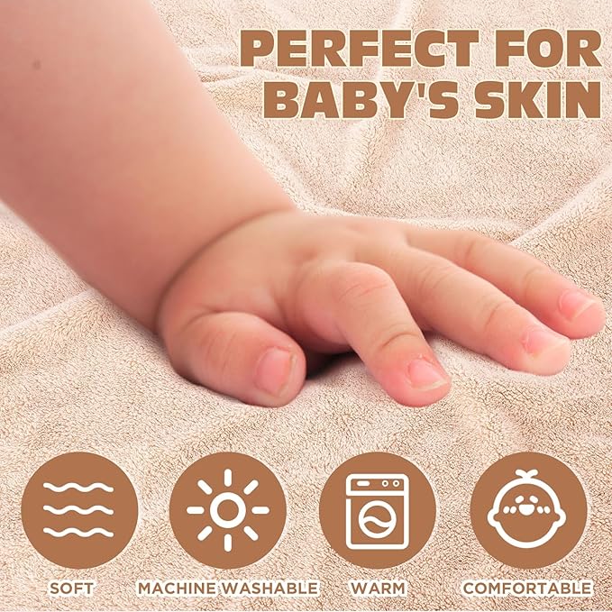 6 Pack Baby Hooded Towels Coral Fleece Baby Bath Towels 31.5 x 31.5 Inch Soft Absorbent Hooded Bath Blanket for Newborn Toddler Infant Boy Girl Shower Gift Supplies(Multicolor,Classic)
