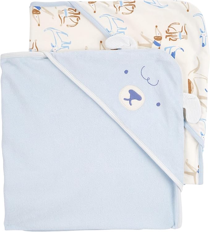 Carter's Baby Hooded Towel (2-pk Lt Blue)