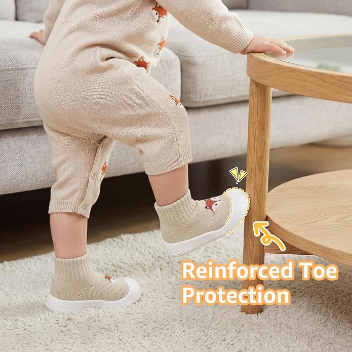 STQ Baby Socks Shoes Toddler Wide Toe Box Non-Slip Slippers Infant Walking Shoe Soft Baby Boys Girls Lightweight Sneakers