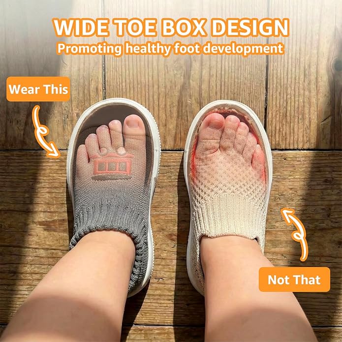 STQ Baby Socks Shoes Toddler Wide Toe Box Non-Slip Slippers Infant Walking Shoe Soft Baby Boys Girls Lightweight Sneakers