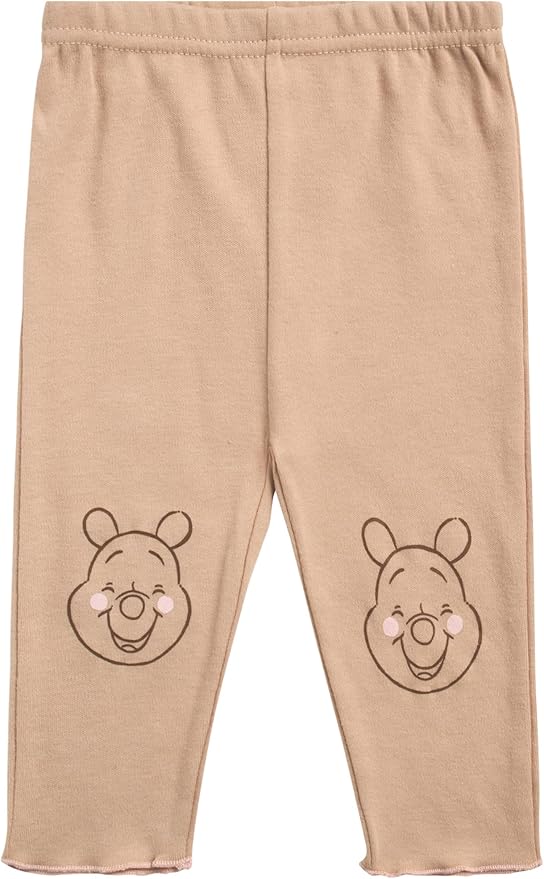 Disney Newborn Baby Girl Boy Clothes - 7 Piece Mickey Mouse Winnie the Pooh Bib Onesie Overall Beanie Pants Gift Bag Gift Set