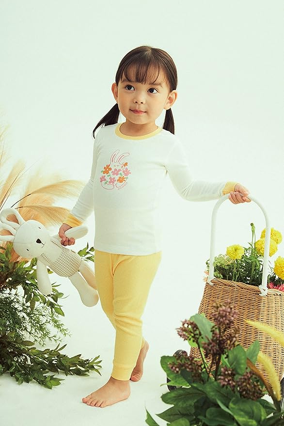 moimoln Sibling Matching 6M-8Y Soft Warm Cotton Modal Character Long Sleeve Snug-Fit Pajama Long Sleeve Sleepwear Daily