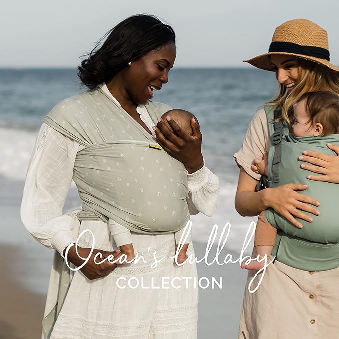 Boba Baby Wrap Carrier – Original Baby Sling Carrier for Newborns (7–35 lbs), Soft, Secure, Hands-Free & Ergonomic, Ideal for Comfortable Bonding, New Parents (Serenity Sage Rainbows)