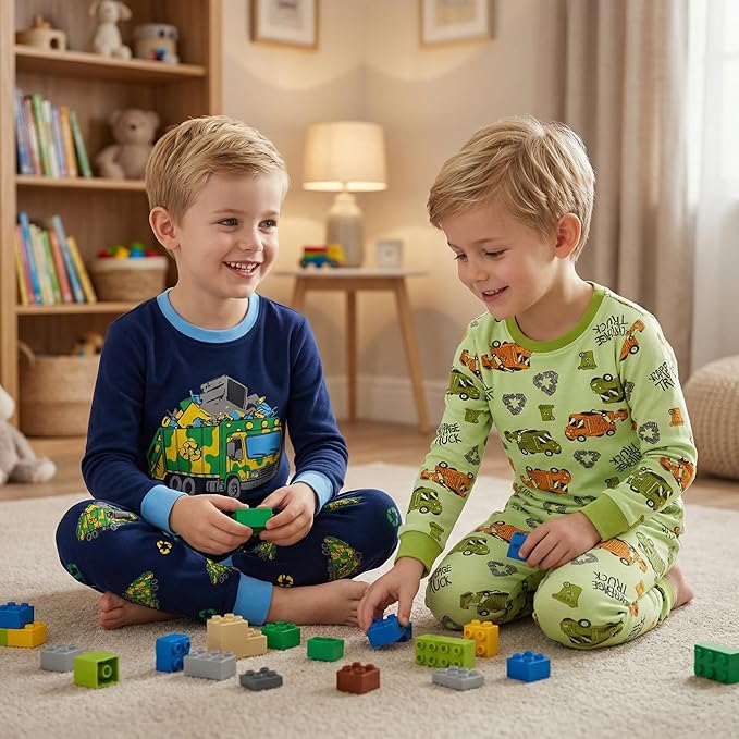 DAUGHTER QUEEN Boys 100% Cotton Long Sleeve Pajamas Size 18Months-12Years