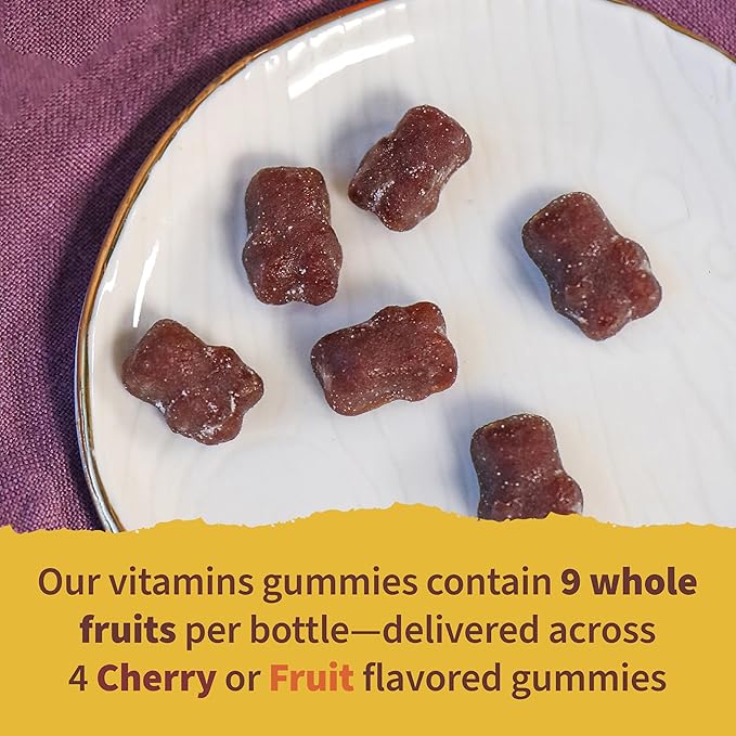 Garden of Life Organics Kids Gummy Vitamins, Certified Organic, Non-GMO & Vegan Complete Children's - B12, C & D3 Gluten, Soy & Dairy Free Real Fruit Chew Gummies, Multi, Cherry, 120 Count (Pack of 2)