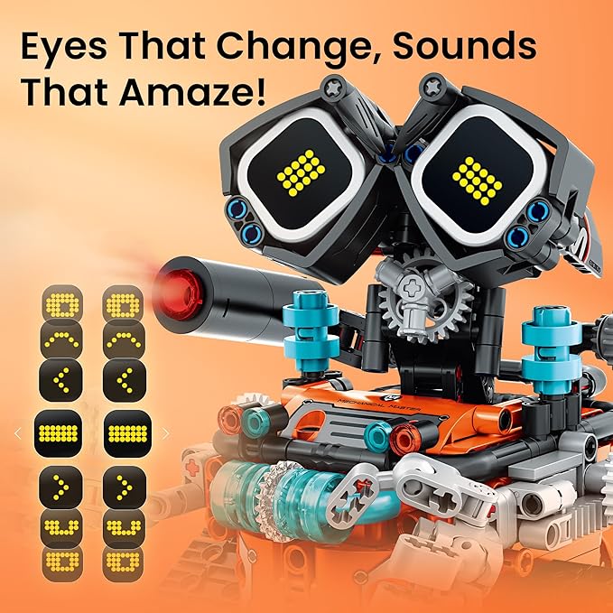 Sillbird Robot Building STEM Kit with Remote Control for Boys Ages 8-14, Technic Coding Gifts for Kids Birthday, Buildable 5in1 Robotics Toy with 596 Pieces