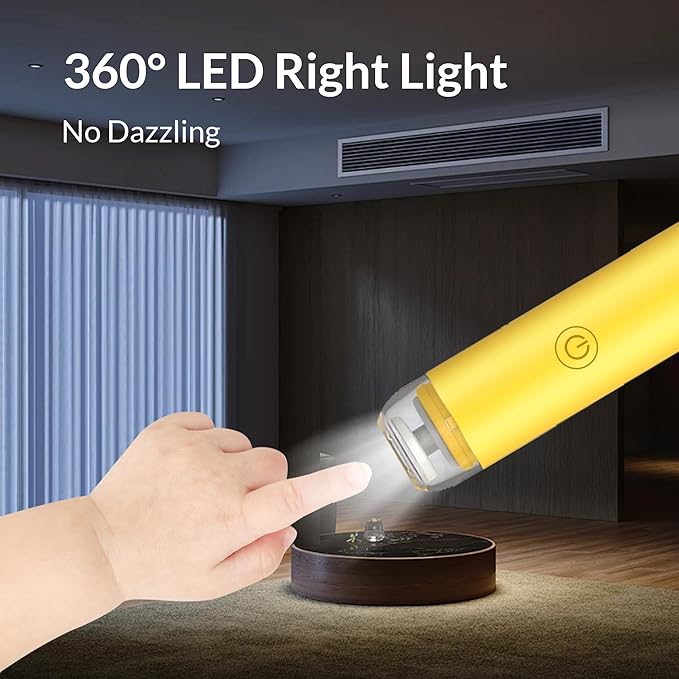 Baby Nail File Electric, Gentle Baby Nail Trimmer Electric, Baby Nail Clipper with Night Light, 6 Grinding Head Replacement Pads, USB C Rechargable, Yellow