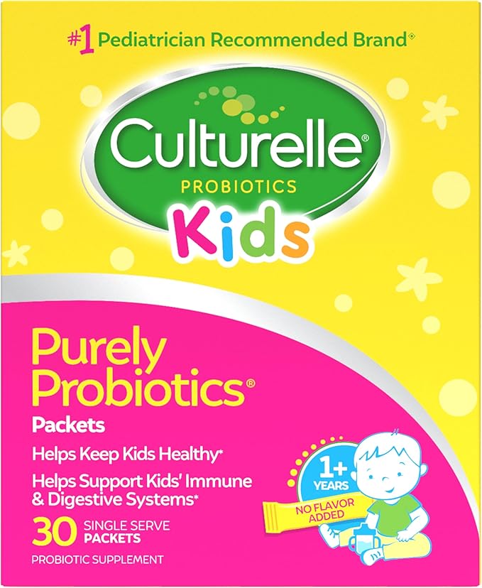 Culturelle Kids Daily Probiotic Packets for Kids, (Ages 3+) - 30 Count - From the 1 Pediatrician-Recommended Brand – Flavorless Daily Probiotics for Digestive Health & Immune Support