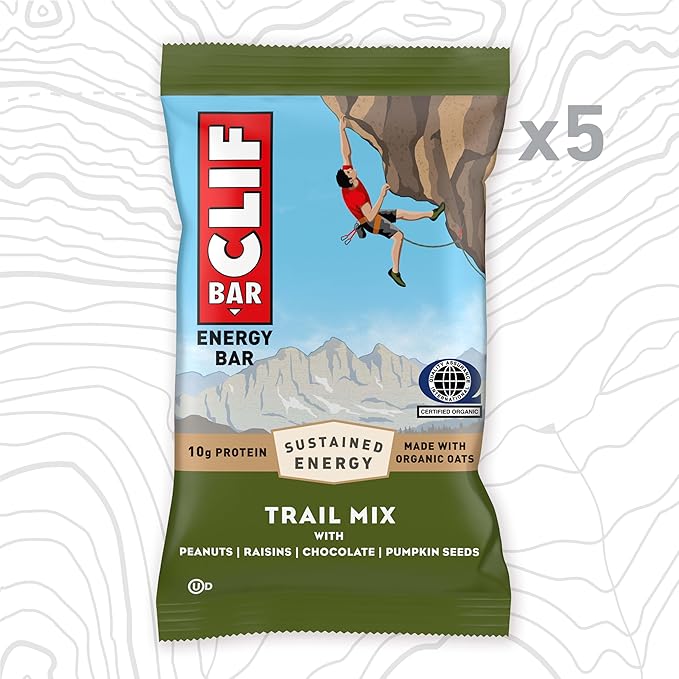 CLIF BAR - Energy Protein Bars - Trail Mix - Made with Organic Oats - Energy Bars - Non-GMO - (10 Pack)