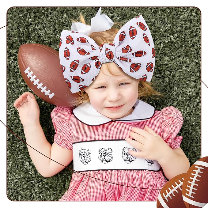 YanJie Baby Girls Headbands Football Sports Printed Bow Wide Headbands Basketball Handmade Hairbands Game Day Sports Hair Accessories Gift for Football Newborn Infant Toddlers Kids