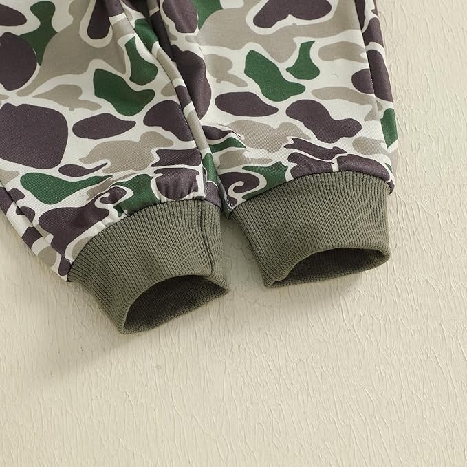 Toddler Boy Fall Winter Clothes Baby Camo Hunting Outfits Retro Pullover Sweatshirts + Camouflage Pants Set