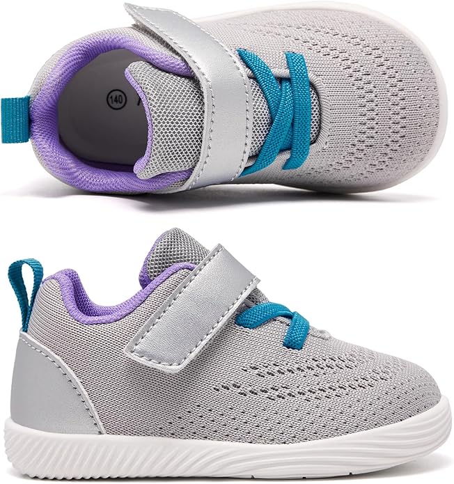 MORENDL Toddler Sneakers Baby Boys & Girls Barefoot Shoes Lightweight Breathable Walking Running Tennis Athletic Sport Shoes