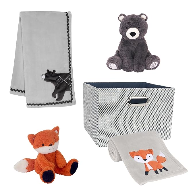 Lambs & Ivy Blue 5-Piece Baby Gift Basket for Baby Shower/Newborn Welcome Home