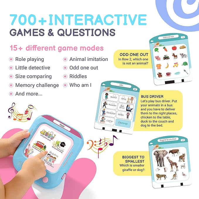 QuTZ Talking Flash Cards, Phonics Flash Cards, Learn to Read with 166 Pages, 29+ Themes, 800+ Words & Fun Facts, 700+ Interactive Games, Toddler Learning Toys for 2-6 Year Old