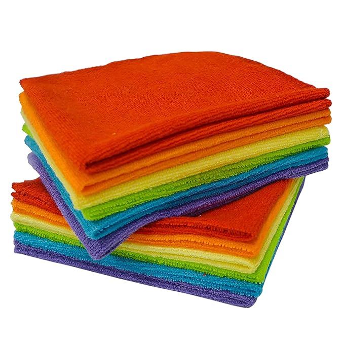 Neat Solutions Solid Knit Terry Washcloth Set, Multi-color, 12-Count