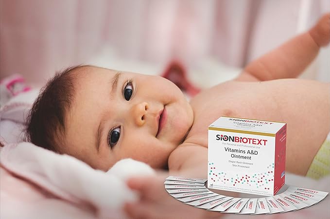 A and D Ointment By Sion Biotext Baby Diaper Rash Vitamin A + D Original Healing Cream Medical Moisturizer Intensive Therapy For Dry & Irritated Skin, Cuts, Burns Soothing Baby Care 144 packets