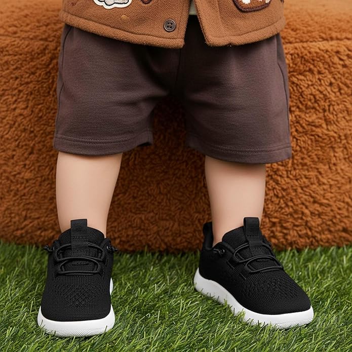 MORENDL Wide Toddler Shoes Baby Walking Shoes Girls Boys Zero Drop Minimalist Sneakers Slip On Tennis Shoe Breathable Naturally Flexible