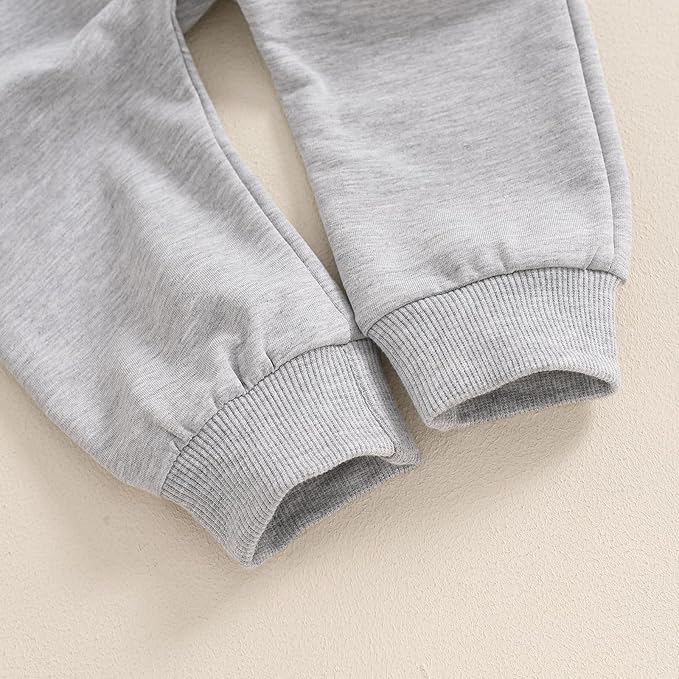 ZAXARRA Toddler Newborn baby boys Fall Outfits Long Sleeve Letter Print Sweatshirt Tops Pocket Pants Casual Clothing Sets