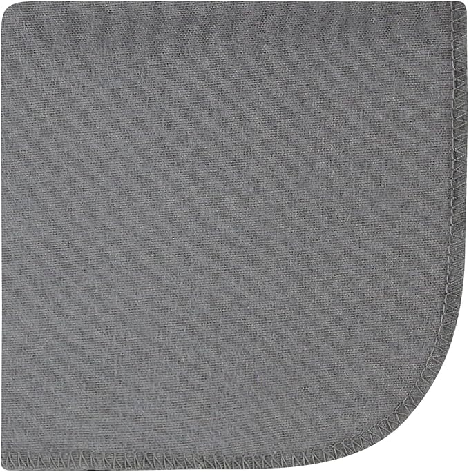 Hudson Baby Unisex Baby Flannel Cotton Washcloths 12-Pack, Farm Friends Grey, One Size