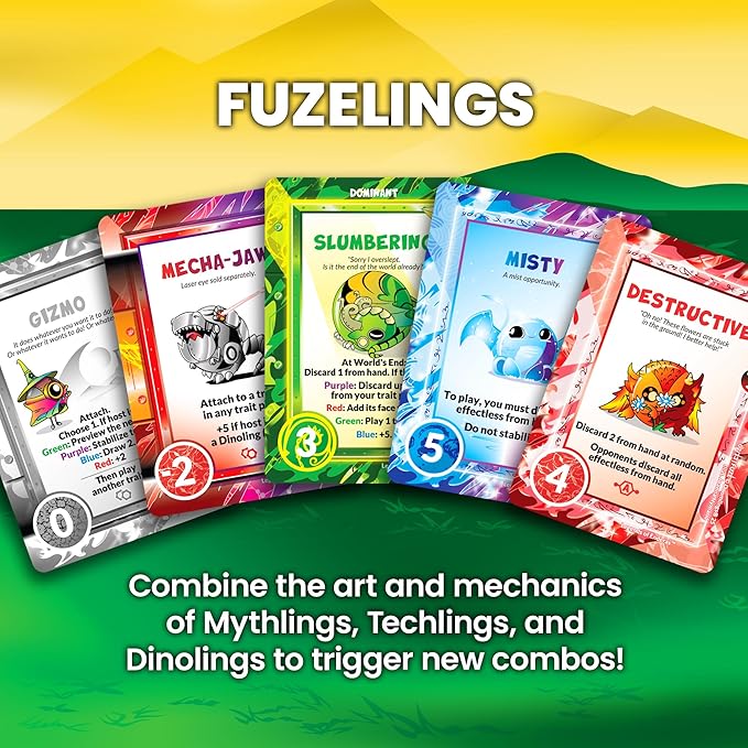 Doomlings Card Game: Legends of Enderas Variety Expansion – 120 New Cards, 5-in-1 Bundle (Mythlings, Techlings, Dinolings, Fuzelings & Treasures) | Ages 8+, 2–6 Players