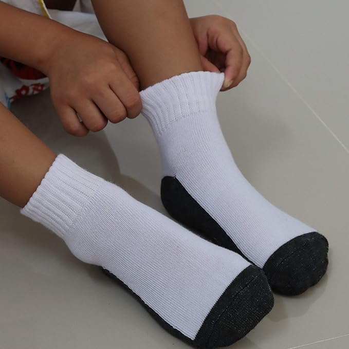 RATIVE Non Skid Anti Slip Crew Socks With Grips for Baby Infant Toddlers Kids Boys
