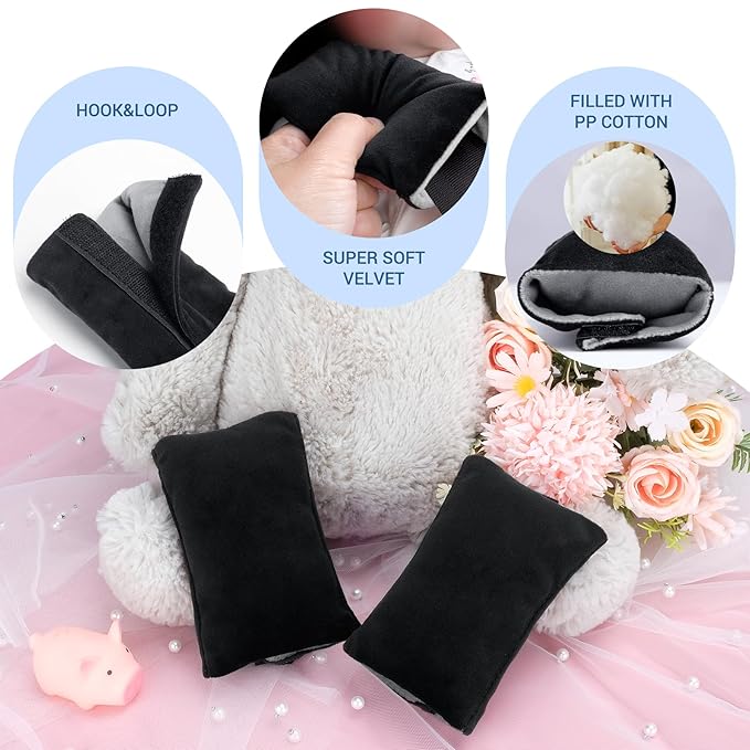 COOLBEBE Car Seat Straps Shoulder Pads for Baby Kids, Super Soft Seat Belt Covers for All Car Seats/Pushchair/Stroller/High Chair（Black/Grey