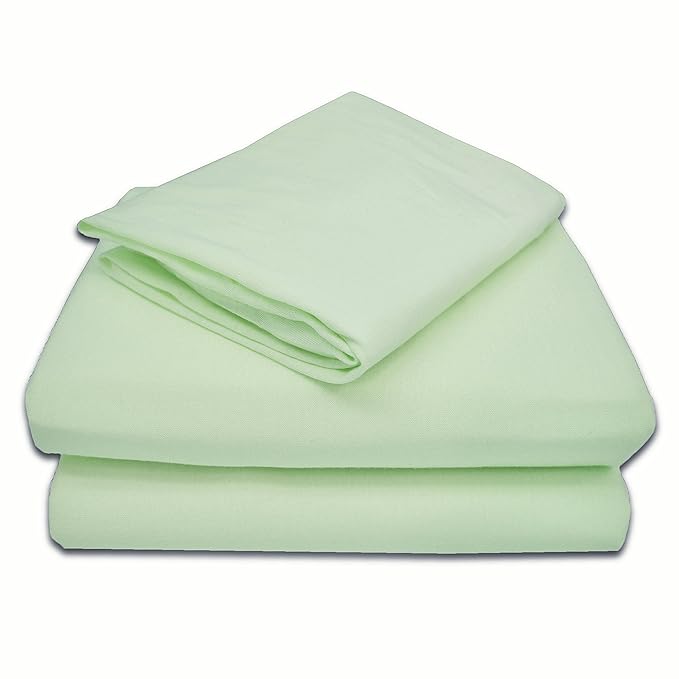 American Baby Company 28" x 52" 100% Natural Cotton Jersey Knit Toddler/Crib Sheet Set – 3-Piece Soft & Breathable Crib/Toddler Bedding Set, Celery, for Girls and Boys