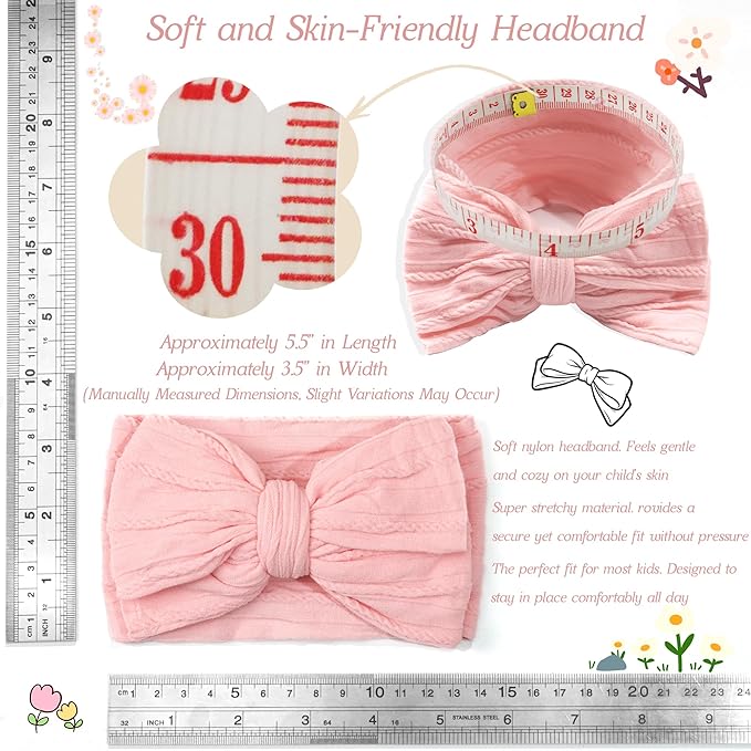 CÉLLOT 6 Pcs Baby Bows Headbands Nylon Hairbands Baby Girl Bows Hair Accessories for Newborn Infant Toddler Essentials (Brown Series)