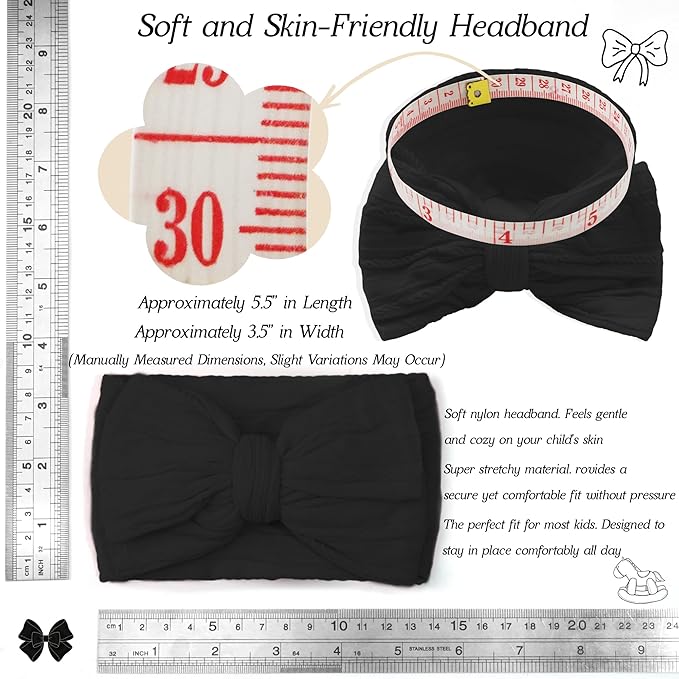CÉLLOT 6 Pcs Baby Bows Headbands Nylon Hairbands Baby Girl Bows Hair Accessories for Newborn Infant Toddler Essentials (Earth Tone)